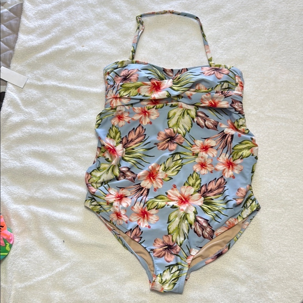 Floral maternity  Swimwear in Blue and Pink
